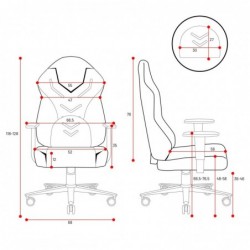 Fotel gamingowy DIABLO X-GAMER różowo-biały