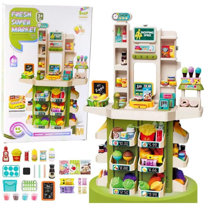 Toy Store For Kids Super Market Interactive 67pcs