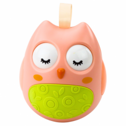 Owl Wańka-Wstań For Babies Bells Sound Pink