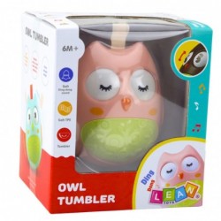 Owl Wańka-Wstań For Babies Bells Sound Pink