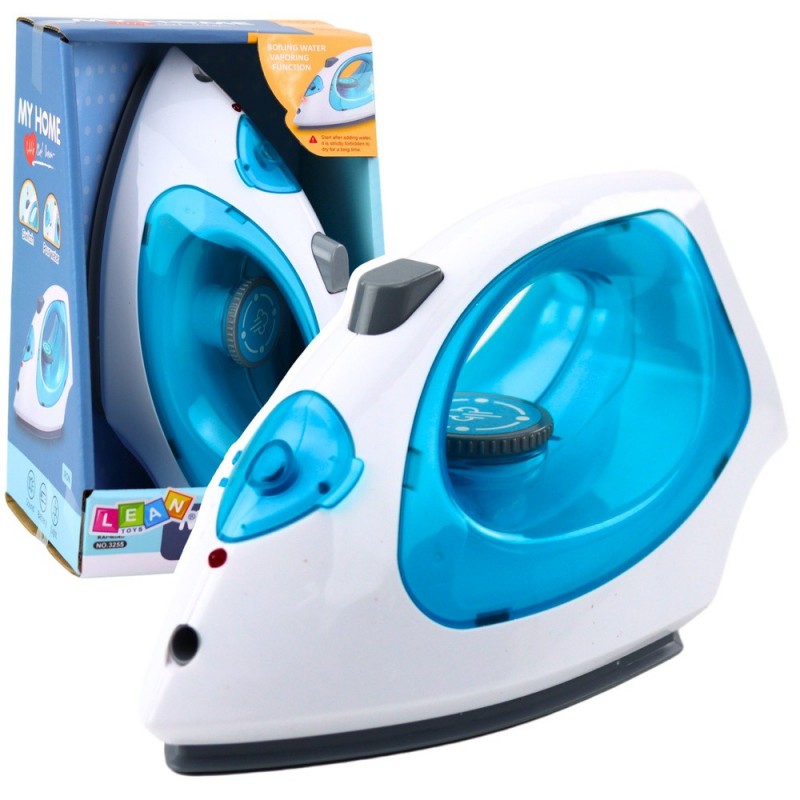 Toy Iron For Kids Steam Lights Sounds Blue