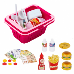 Shop Set Checkout Basket Food Lights Sounds Pink