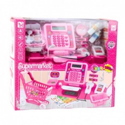 Shop Set Checkout Basket Food Lights Sounds Pink