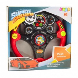 Interactive Steering Wheel For Kids Lights Sounds Vibrations Red