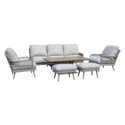 Garden furniture set MARENDA 6-parts, grey beige