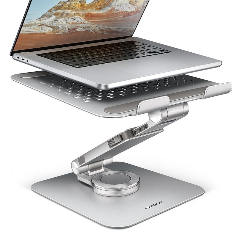 AXAGON STND-LR ROTATING ALUMINUM stand for 10" - 17" laptops, adjustable height & angle AXAGON