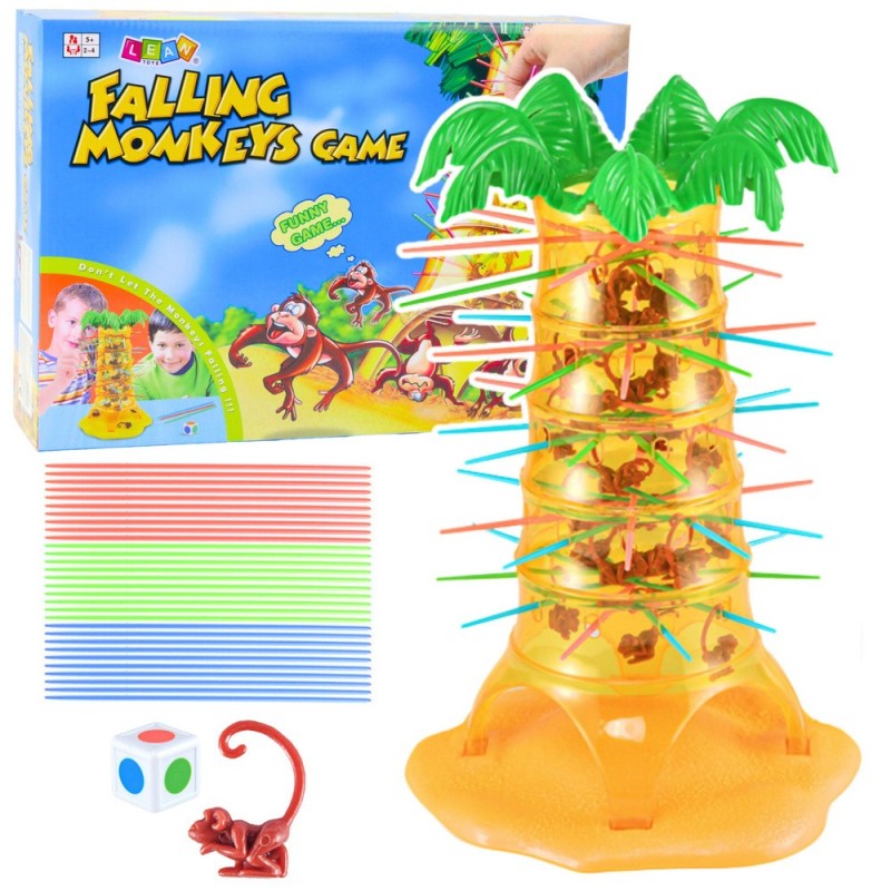 Family Arcade Game Jumping Falling Monkeys Palm Tree 30cm
