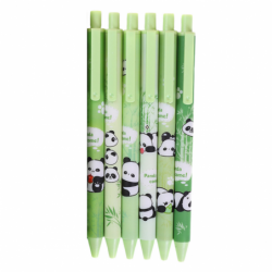 Panda Bamboo Pen Set Green Black Ink 0.5mm 6pcs
