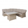 Garden furniture set PACIFIC with cushions, corner sofa and ottoman, aluminum frame with plastic wicker, color  greyish