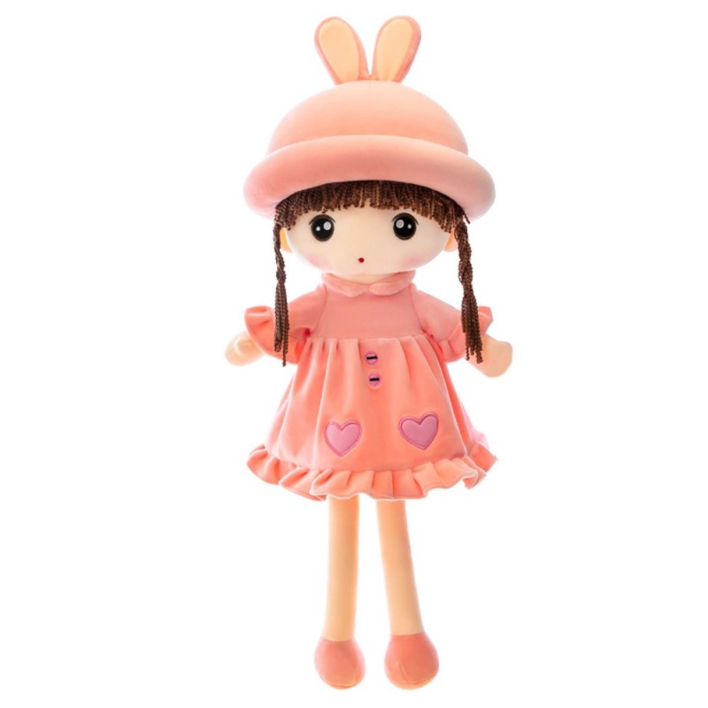 Rag Doll Soft Plush Pink Dress With Ruffles 45cm