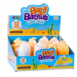Bath Toy Pull-On Boat White Yellow Mix