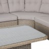 Garden furniture set PACIFIC with cushions, corner sofa and ottoman, aluminum frame with plastic wicker, color  greyish