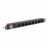 Lanberg Power Distribution Unit (PDU) 19" 1U 16A 2m 8x French Outlets PDU-08E-0200-BK