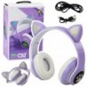 Wireless Headphones For Kids On-Ear Bluetooth Cat Ears Purple