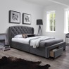 Кровать LOUIS с 4-ящиками, с матрасом HARMONY DUO (86744) 160x200см, обивка из мебельного текстиля, цвет  серый