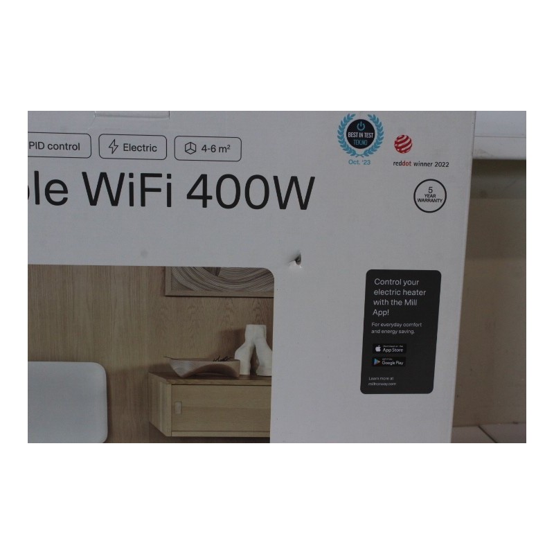 SALE OUT. Mill Heater PA400WIFI3 WiFi Gen3 Panel Heater 400 W Suitable for rooms up to 4-6 mu00b2 White |