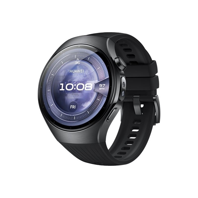 Huawei Watch 5 (46mm), Fluorelastomer Black strap, Metal body, Rates-L19F