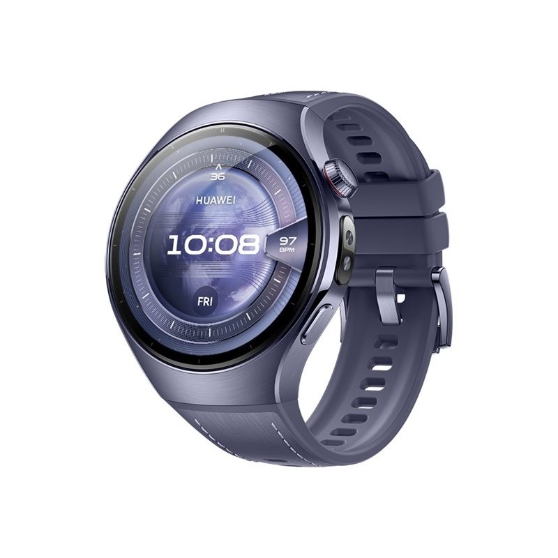 Huawei Watch 5 (46mm), Fluorelastomer Purple blue strap, Titanium body, Rates-L39L