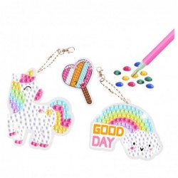 Creative Set Diamond Mosaic Keychains Unicorns Colorful
