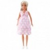 Anlily Pregnant Doll Light Pink Polka Dot Dress Long Hair