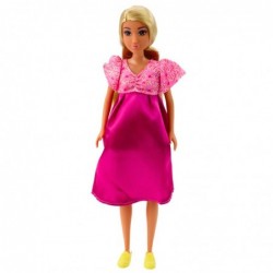 Anlily Pregnant Doll Pink Satin Dress Long Hair