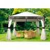 Gazebo SHANGHAI, 3,5x3,5m, steel frame, roof  PA coated polyester fabric, side walls  polyester, color  black-beige