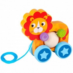 TOOKY TOY Wooden Lion Pulling On A String