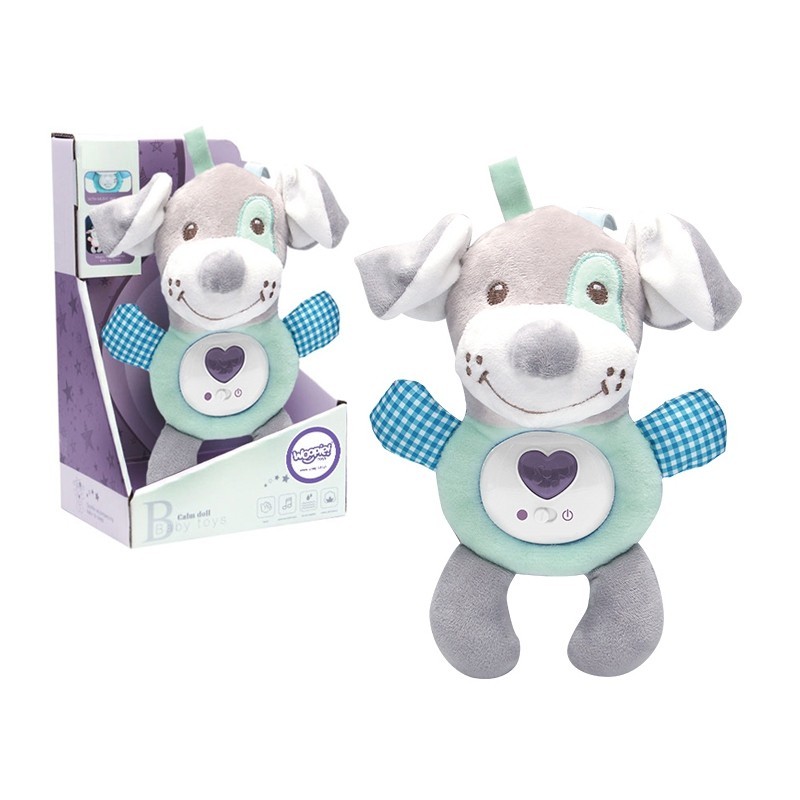 WOOPIE Interactive Soft Toy Cuddly Toy for Babies Light Sound Dog Teether Sleeper