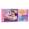 Doll Furniture Set Bed Dressing Table Chair Bedding Floral