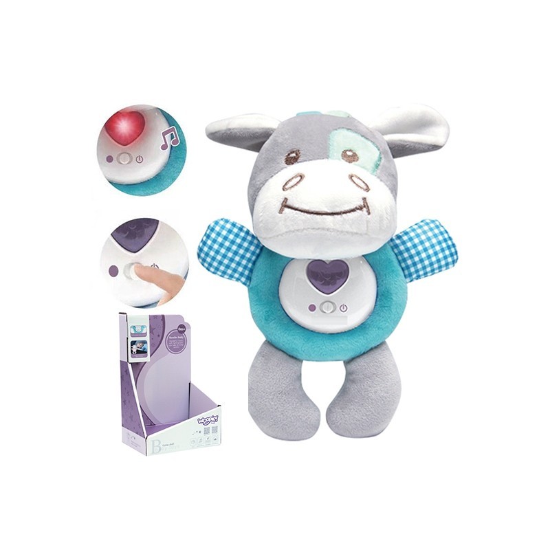 WOOPIE Interactive Soft Toy Cuddly Toy for Babies Light Sound Donkey Sleeper