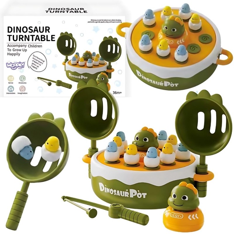 WOOPIE Gra Zręcznościowa Łowienie Dinozaurów 2w1 Katapulta