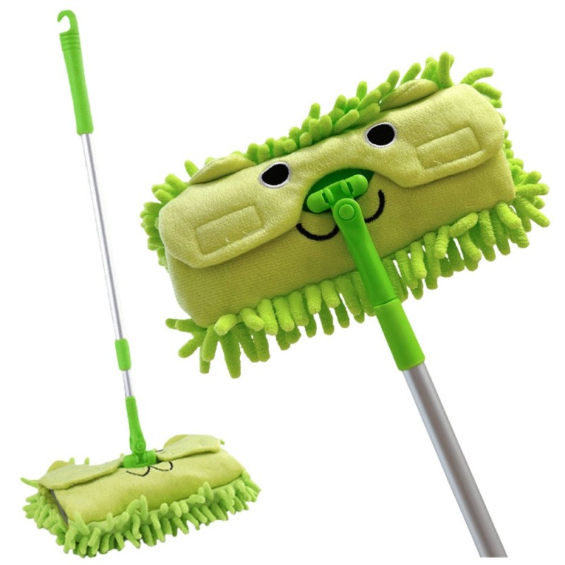 Children's Mop With Telescopic Handle Animal Green