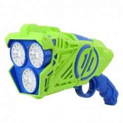 Battery Operated Bubble Gun LED Lights Blue-Green