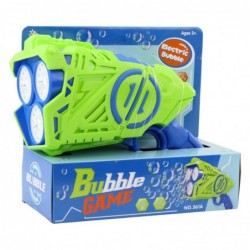 Battery Operated Bubble Gun LED Lights Blue-Green