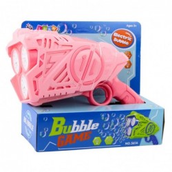 Battery Operated Bubble Gun LED Lights Pink