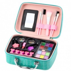 Set Cosmetic Bag Capybara Eyeshadows Nail Polishes Turquoise 14 pcs.