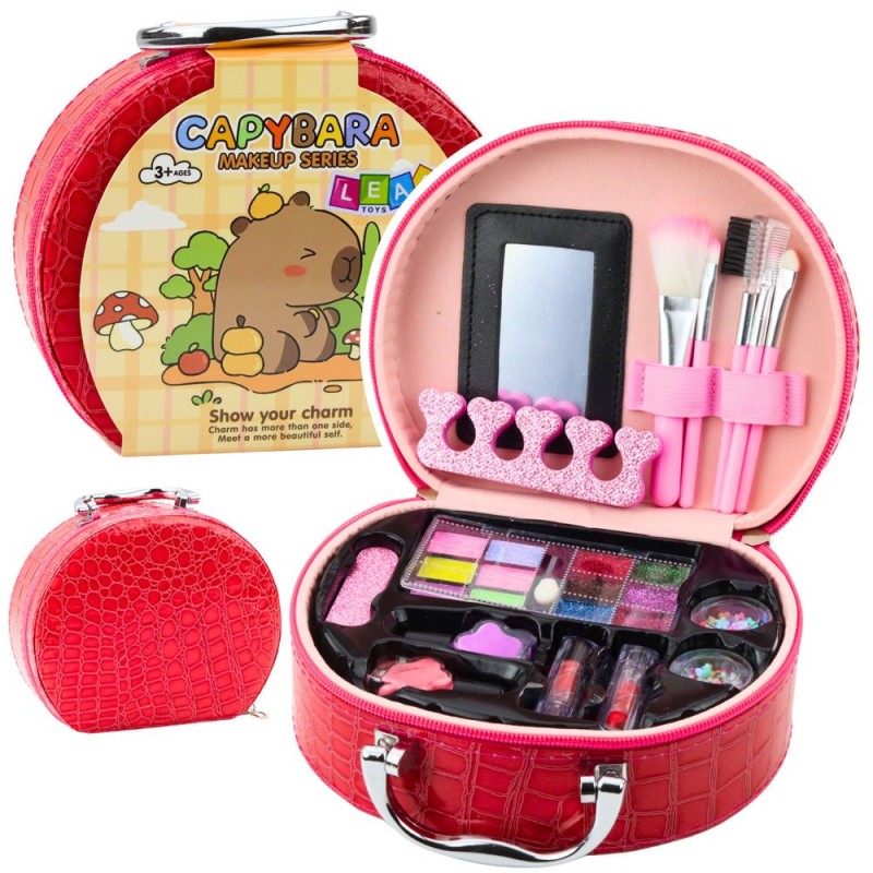 Set Cosmetics Capybara Eyeshadows Nail Polishes Red 15 pcs.