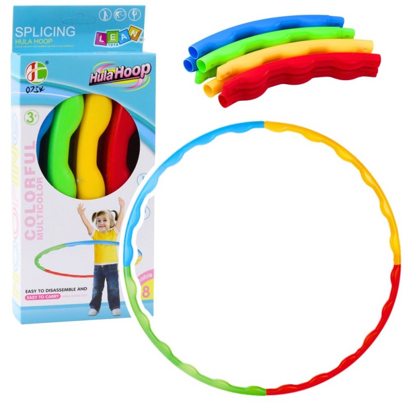 Hula-hoops with studs, foldable, colorful, 8 pieces, 60 cm