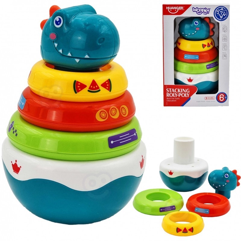 WOOPIE Dino Sensory Toy Pyramid Puzzle for Babies