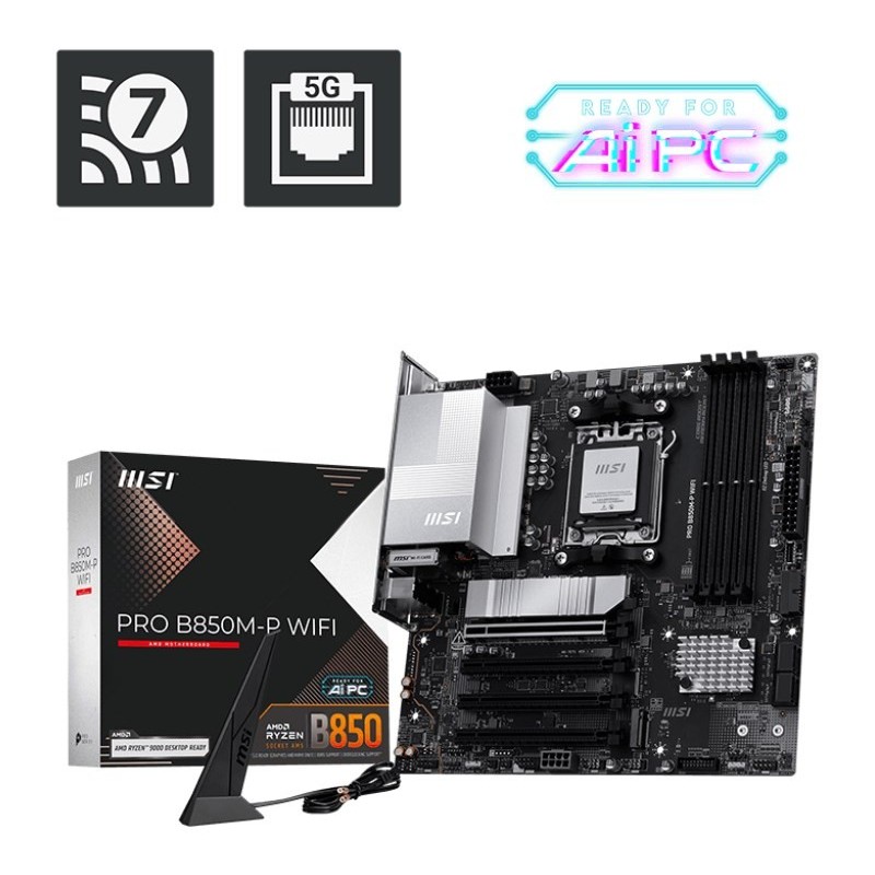 MSI PRO B850M-P WIFI AMD B850 Socket AM5 micro ATX