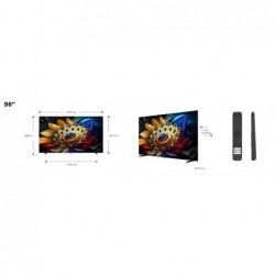 TCL C65 Serie C6 Smart TV QLED 4K 98" 98C655, 144Hz, audio Onkyo con subwoofer, Google TV