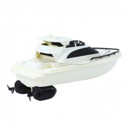 Remote Controlled RC Motor Boat Battery Powered Black and White