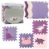 Soft Puzzle Mat Educational Playpen EVA Foam Pink Purple 25pcs