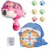 Velcro Ball Gun with Fabric Target Whale Pink