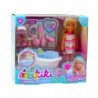 Ankiki Mini Doll Set with Bathtub and Care Accessories