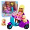 Ankiki Mini Doll on a Three-Wheeled Scooter Dog Set