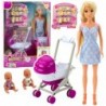 Anlily Mom Doll with Two Children Stroller Baby Accessories