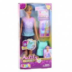 Anlily Boy Doll with Backpack Water Bottle Glasses Selfie Stick