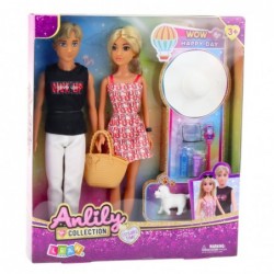 Anlily Doll Set: Girl with Boy, Hat, and Dog Accessories