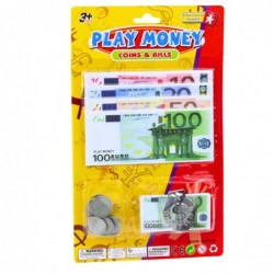 Set of Toy Money Euro Banknotes Coins Euro Pendant